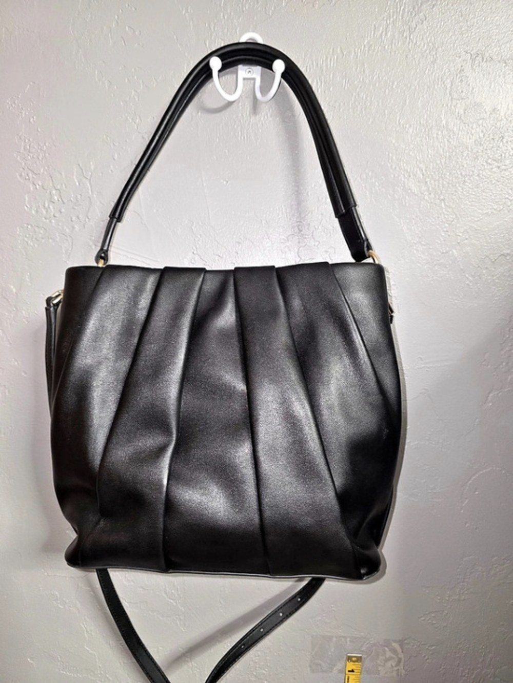 Calvin Klein Pleated Black Shoulder Bag